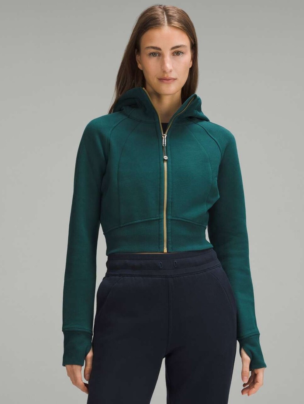 Lululemon Scuba Full-Zip Cropped Hoodie Storm Teal